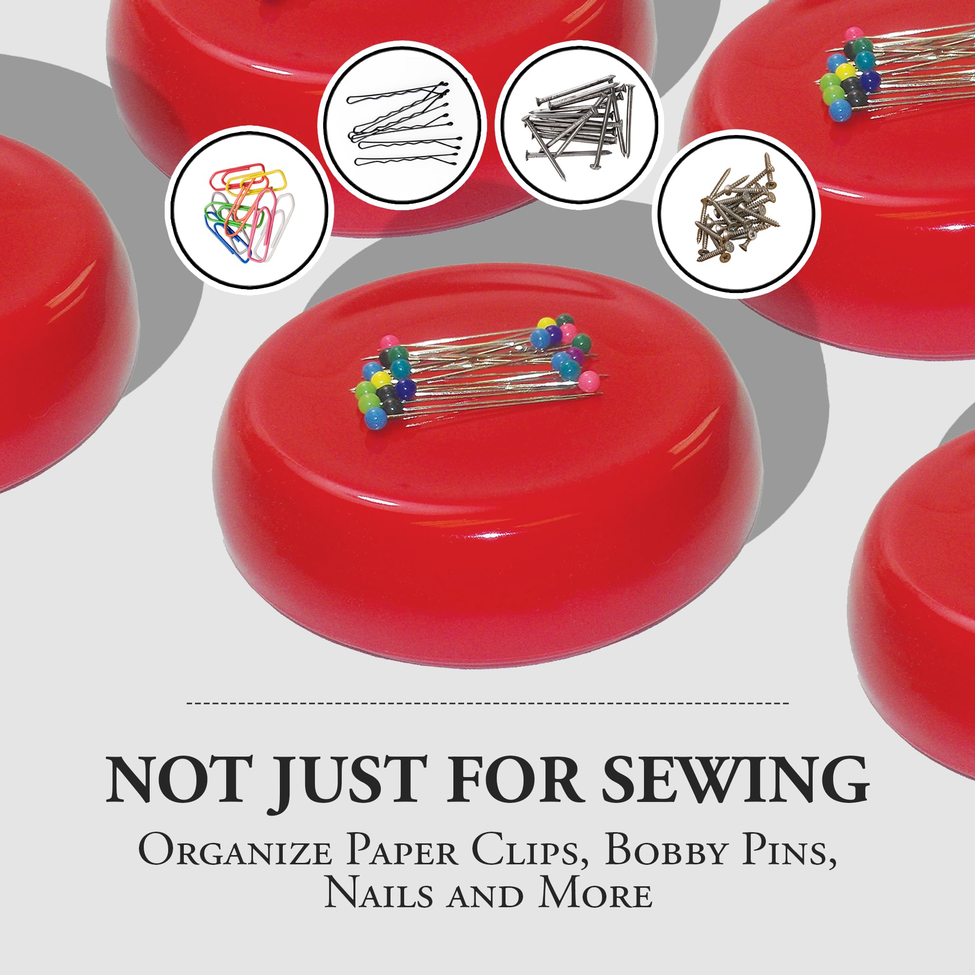 Grabbit Magnetic Pincushion W/50 Pins-Red
