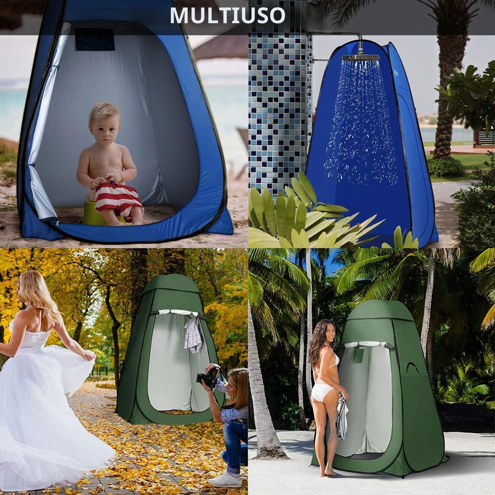 Tenda da doccia pop-up istantanea, Paradiso per la privacy per Spogliatoio portatile con borsa da trasporto per campeggio, escursionismo, spiaggia, bagno