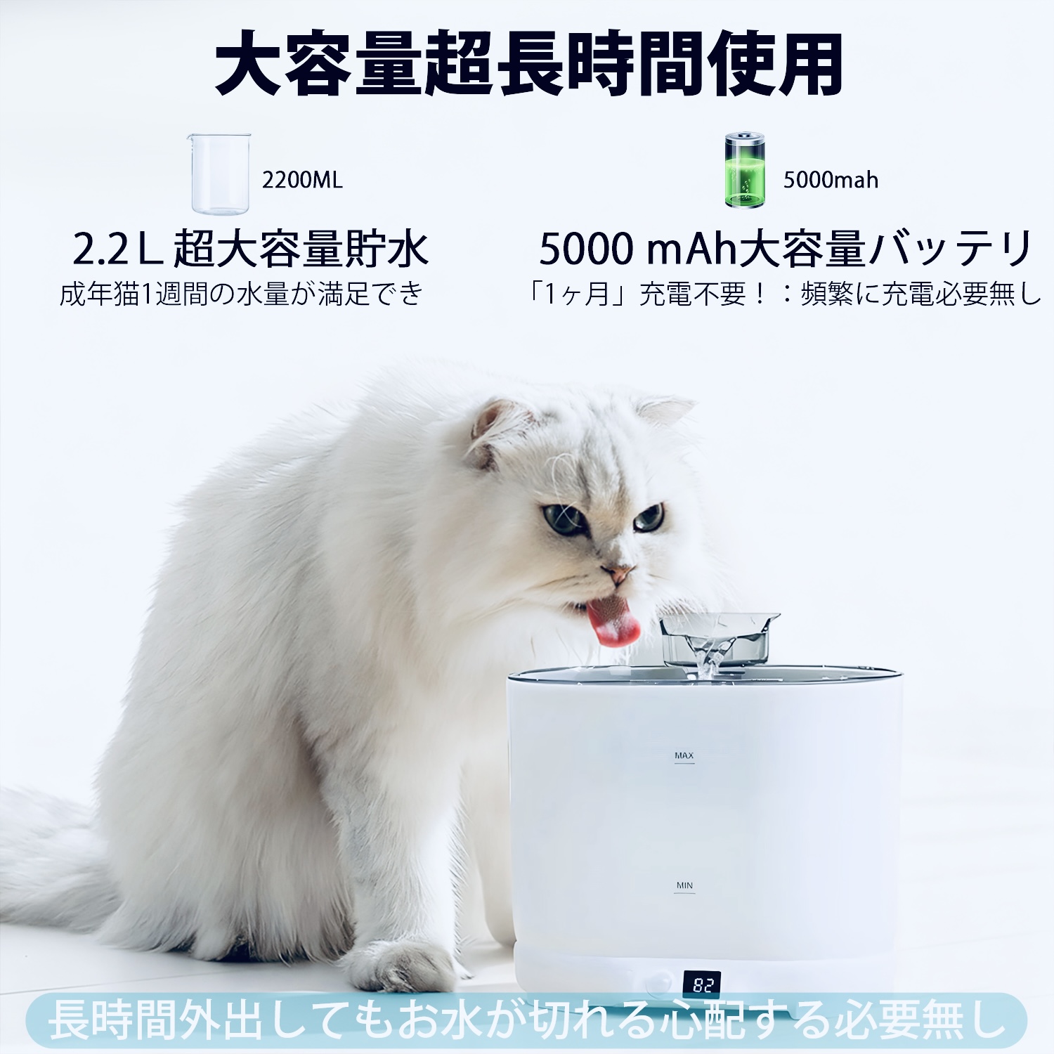 Amazon.co.jp: 猫 給水器 フィルター付き コードレス使用可【2026新