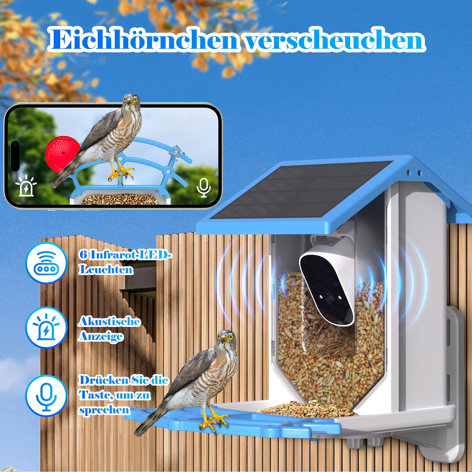 Mangeoire Oiseaux-Kamera, KI-Vogelidentifikation, N Produktbild-Vorschau 2