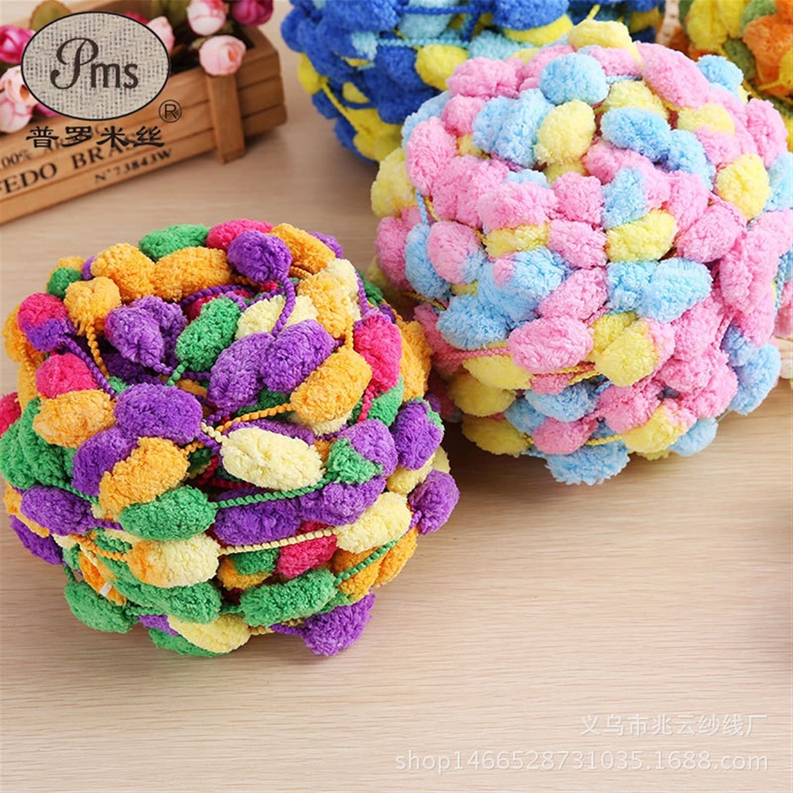 800g / Lote 6balls Rainbow Pompom Bolas Hilado Hilo de Punto Grueso Hilo de Ganchillo Bricolaje Suministros de cojín de la Manta de la Bufanda Ovillos Lanas (Color : M28)