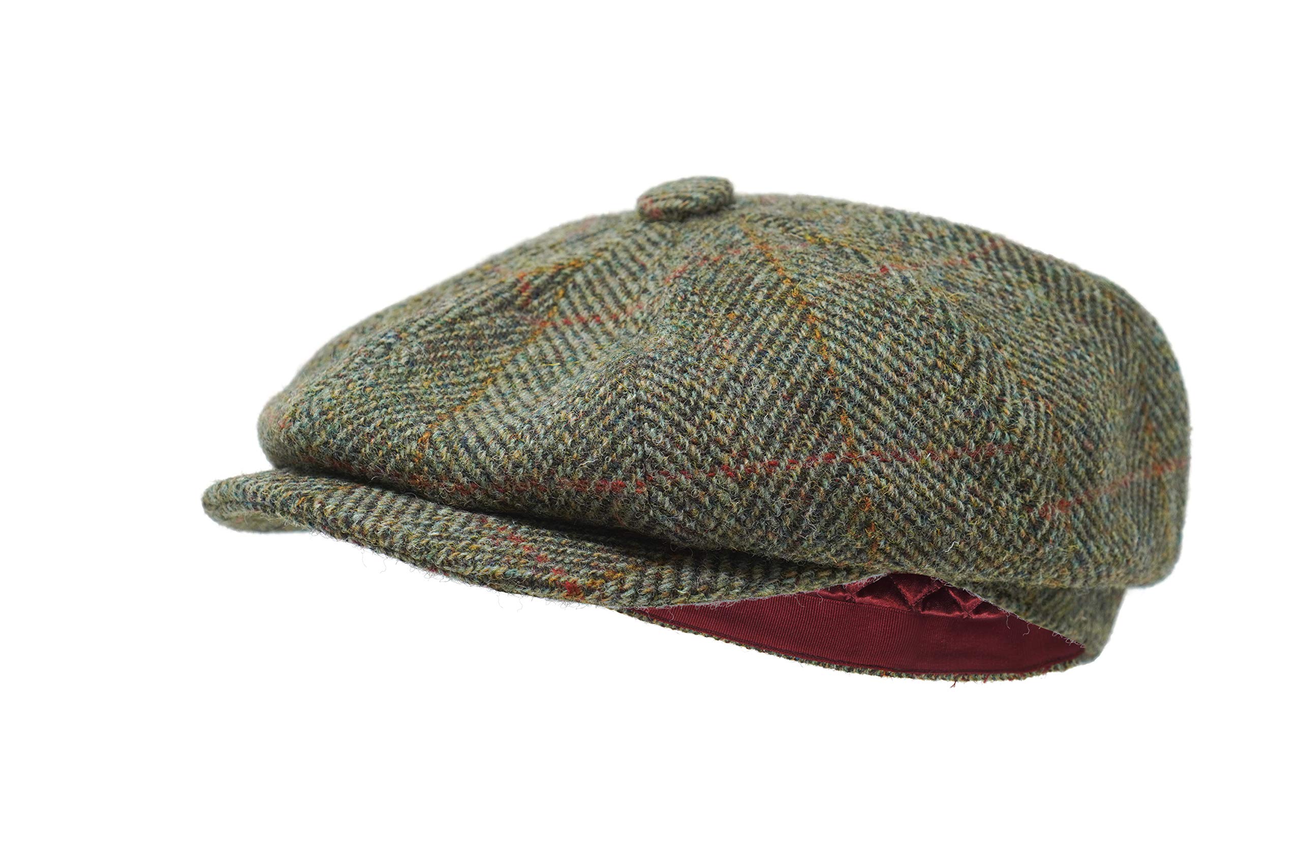 Borges & Scott Lomond Newsboy Cap - 100% Handwoven Wool - Harris Tweed - Water Resistant - Field Herringbone - 56cm