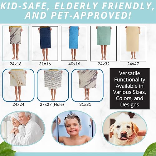 Miniatura 5 de ENKOSI Loofah - Tapete antideslizante para tina, tapete de baño antideslizante, tapete de baño antideslizante para bañera, tapete de ducha