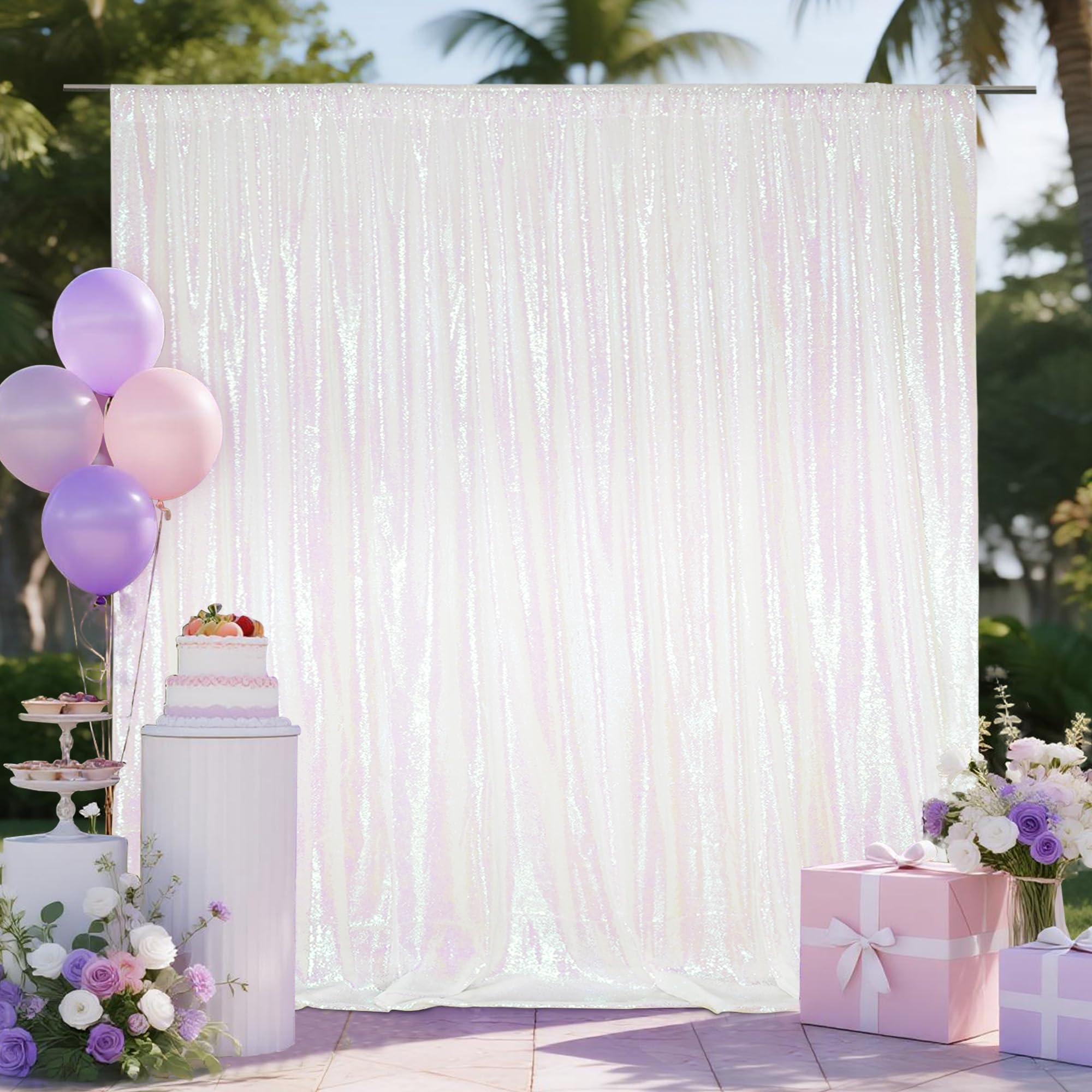 Eternal Beauty 305x305cm Pink Shinny Sequin Photography Backdrop Party Prom Wedding Youtobe Banquet Photo Background (10x10 feet) — view 10