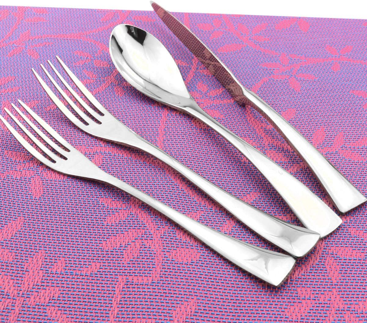 Gugrida 20pcs Silver Luxury Collection Cutlery Kitchen Utensils 18/10 Stainless Steel Flatware Set, Mirror Polishing, Service for 4, Dishwasher Safe