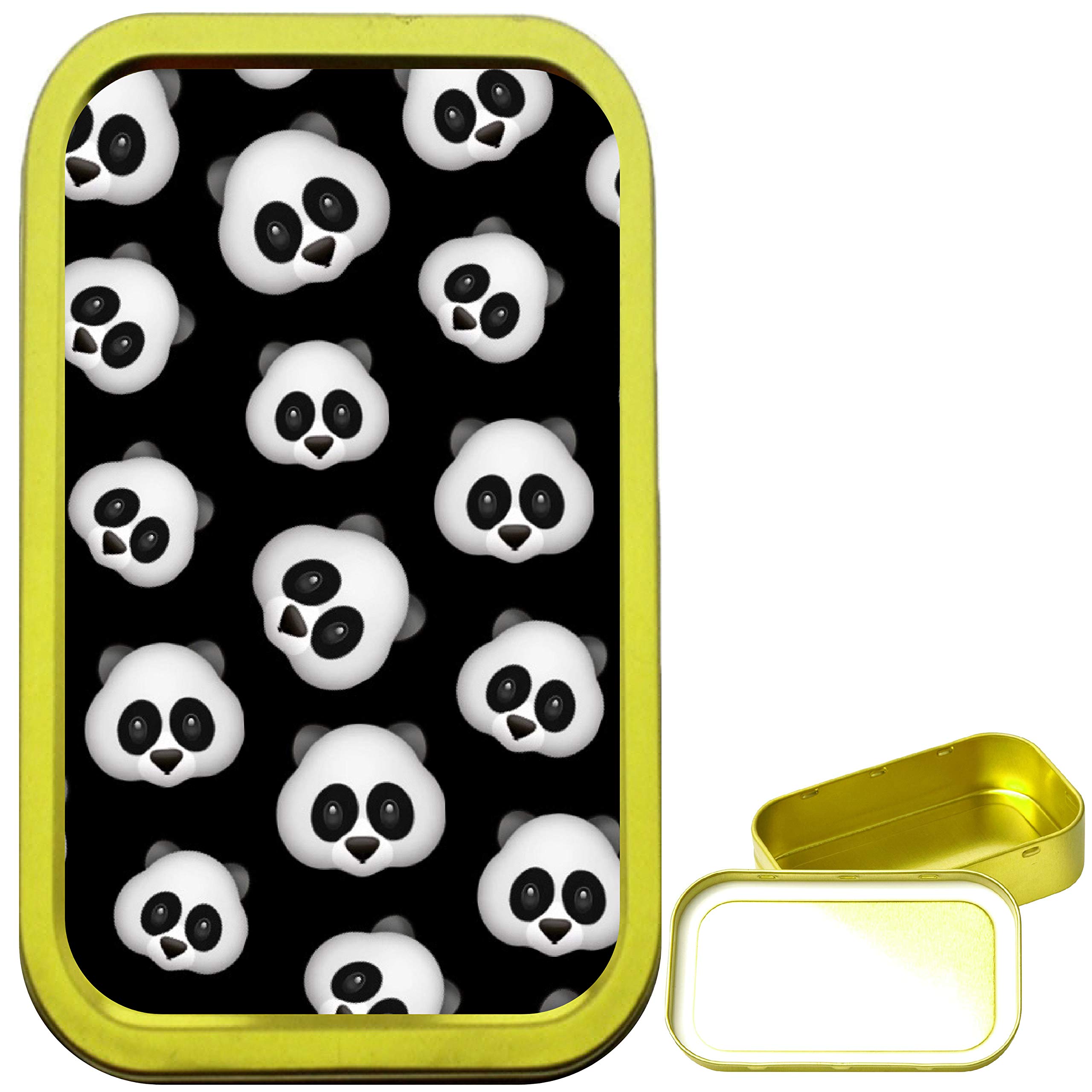 Teez Gold Panda Face Pattern 1Oz Tobacco Tin, Airtight Sealed Tobacco Tin