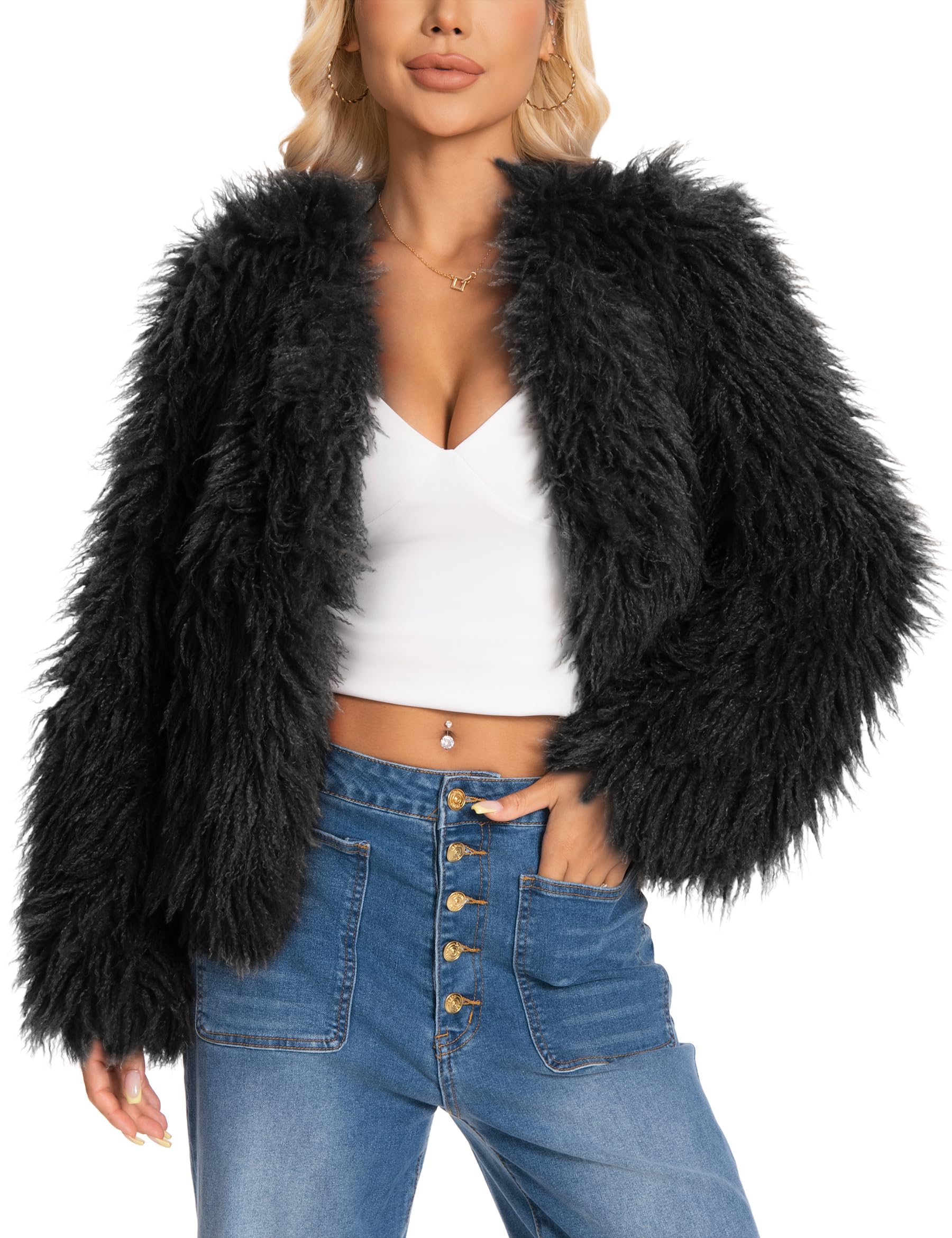 2026 Winter Coats for Women Trendy Faux Fur Coat Fall Fuzzy Jackets Open Front Fluffy Jacket Dressy Casual Outerwear-picture-12