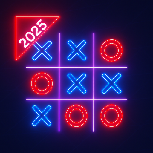 "Tic Tac Toe - Neon Light XO Game | 2 Player & AI Fun for All Ages | Brain-Teasing Puzzle"