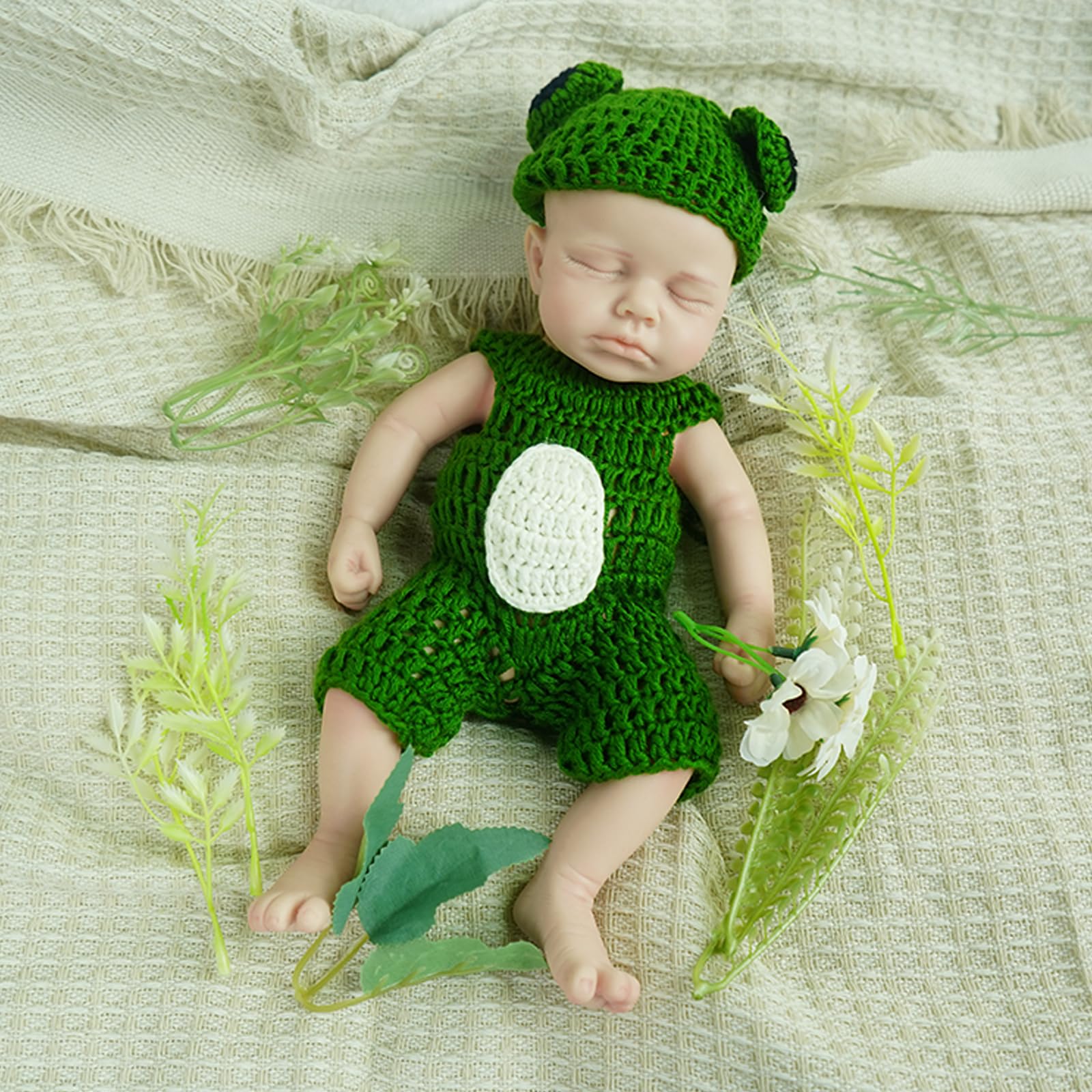 Zilasegy Full Silicone Baby Dolls,12 In Silicone Realistic Newborn Baby Doll, 1:1 Lifelike Reborn Sleeping Dolls