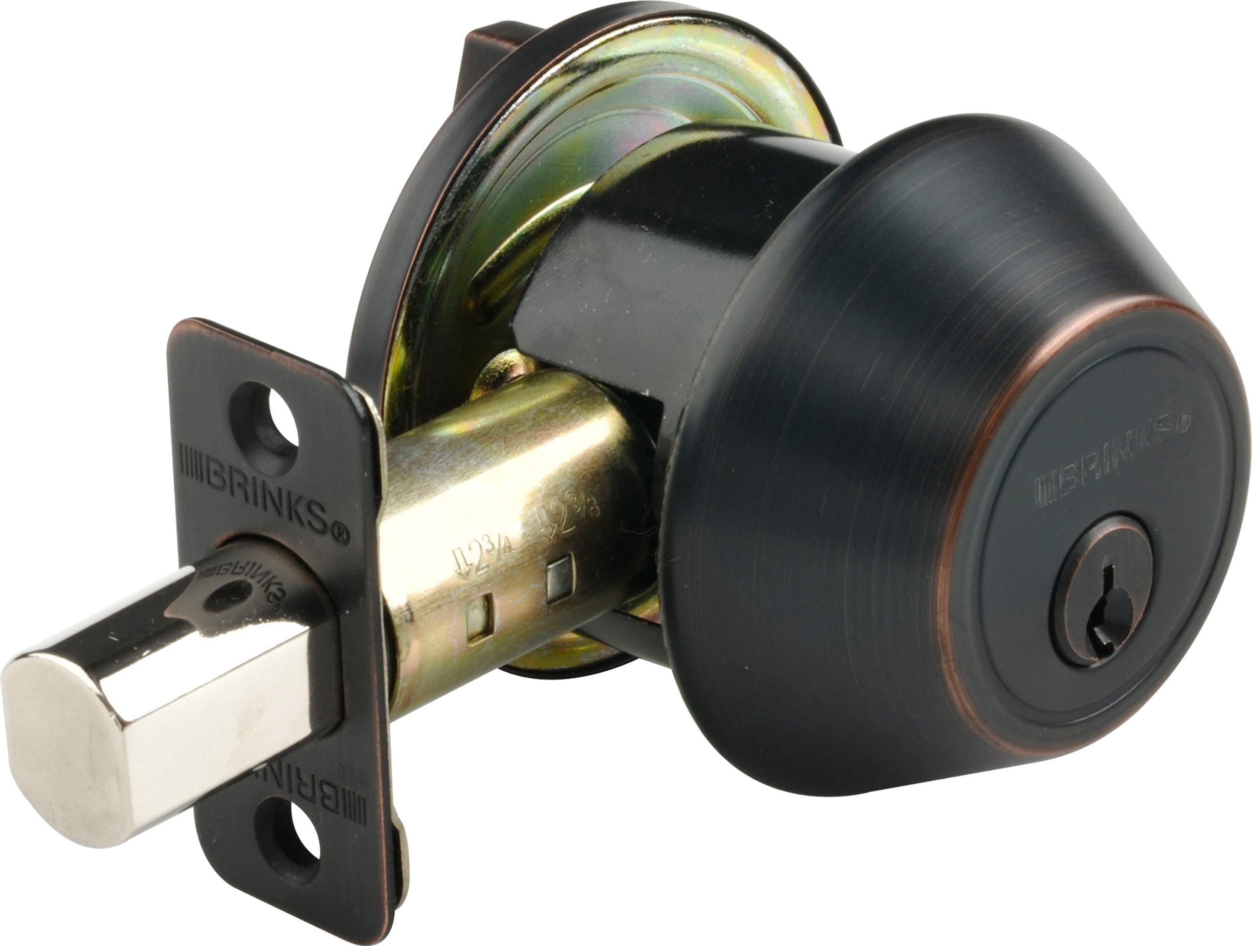 Brinks 2717-150 Single Cylinder Deadbolt Keyed on One Side, Tuscan Bronze