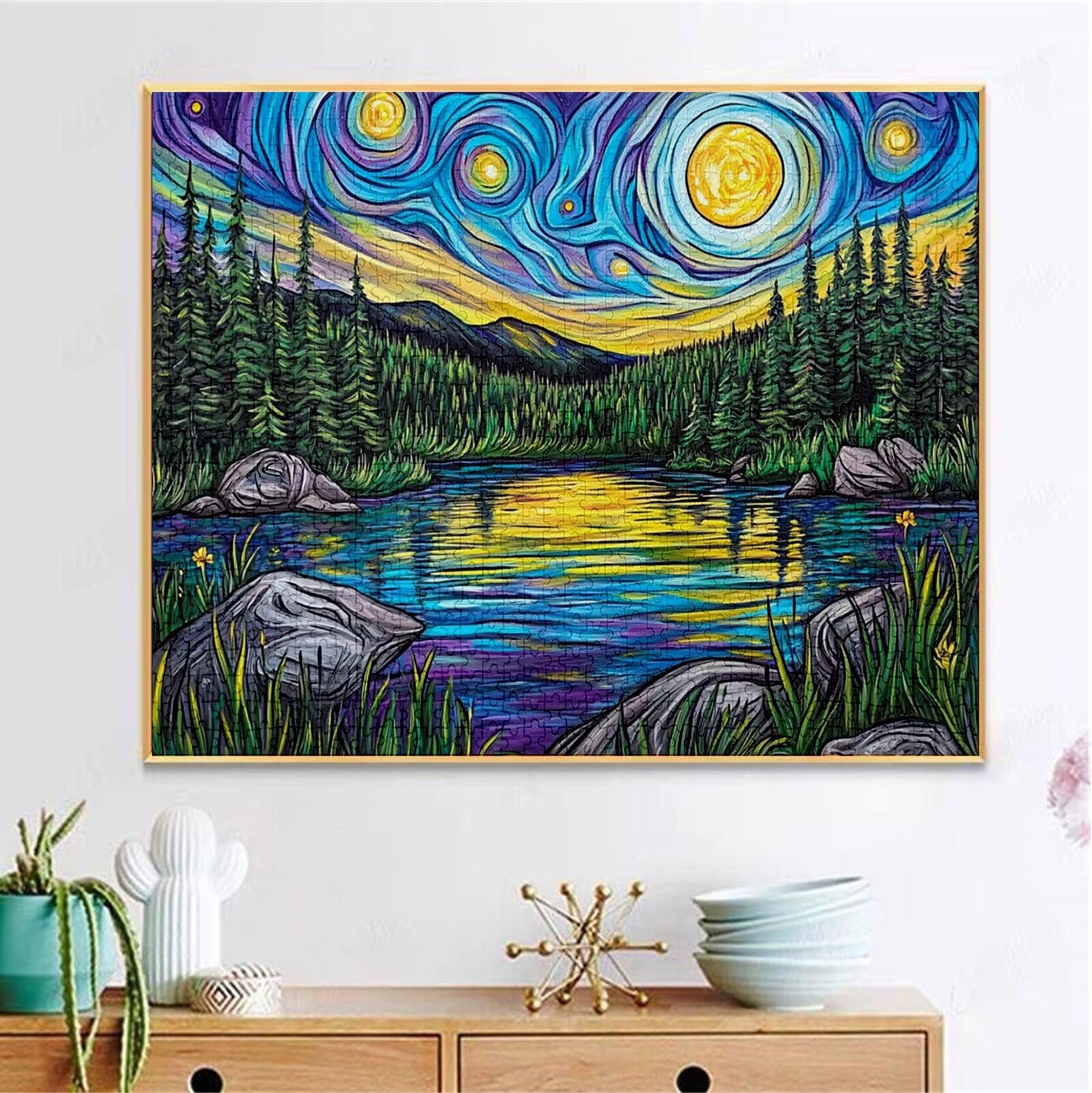 Puzzle 2000 Pezzi, 3 4 5 Anni Puzzle Blu 6 7 8 Anni Giochi Educativi Sostenibili Con Motivi Per Adulti Da Gioco in Legno Di Alta Qualità Jigsaw Lago per Gioco Familiare, 2026 Regalo Natale H-8168