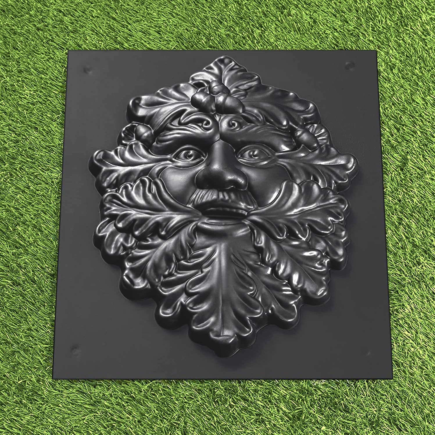 BETONEX Face Old Man Mold for Concrete ABS 2mm - Cement Gargoyle Garden Gnome Mold for Concrete Green Man Face Plaque Wood Spirit Faces Greenman