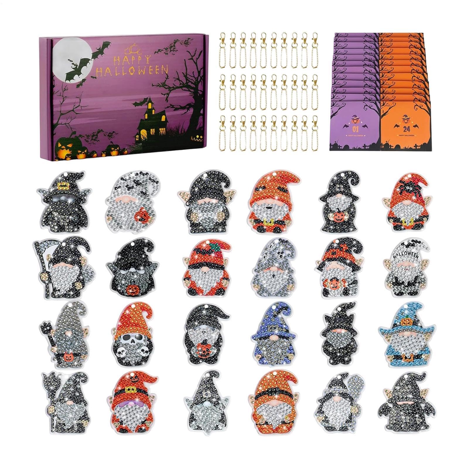 Halloween Countdown Kalender Gnome Schlüsselanhänger Ornamente