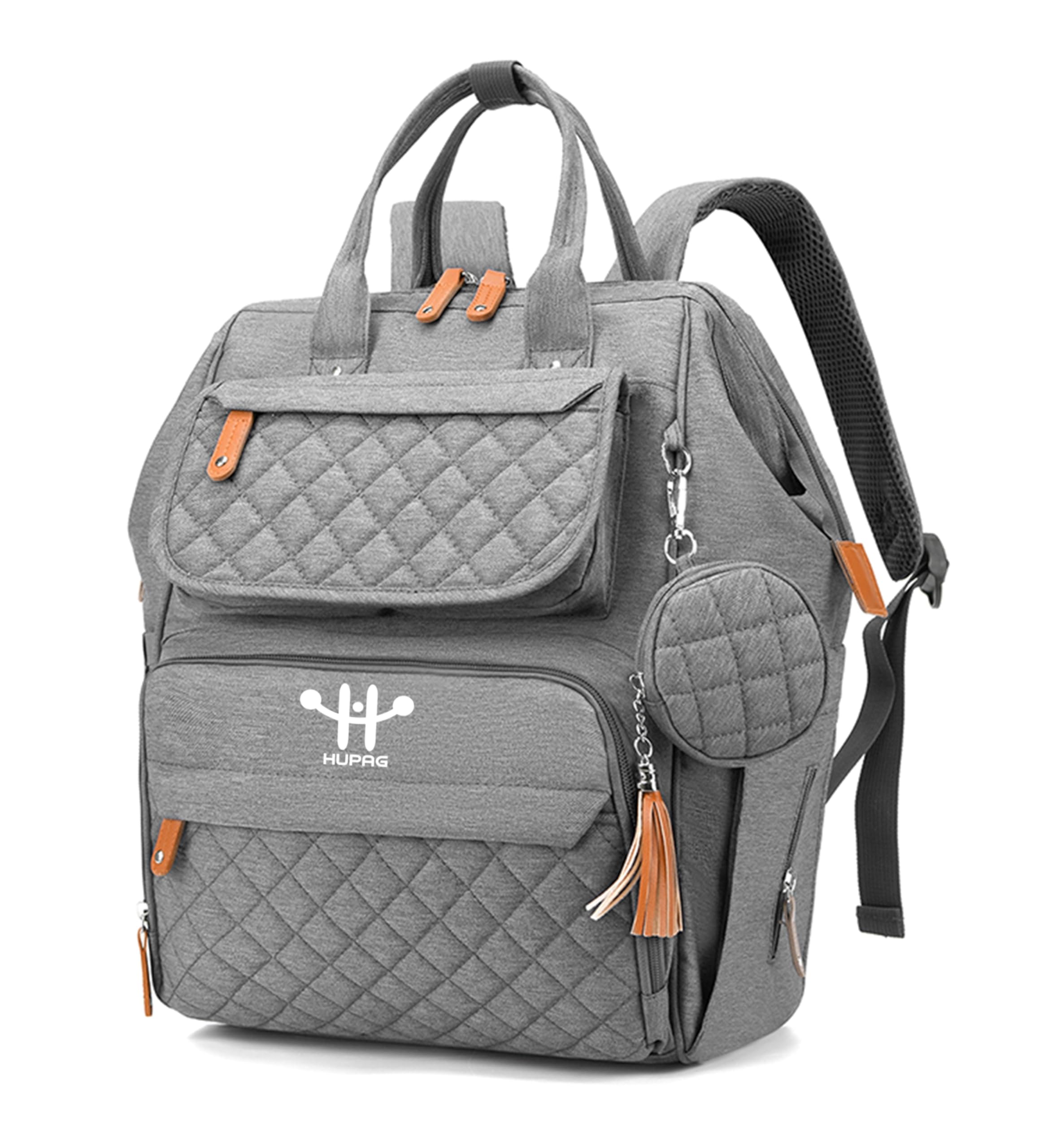 HUPAG Diaper Bag, Maternity Bag Travel Backpack, Baby Girl/Boy Diaper Bag with Changing Pad, Multifunction, Waterproof, Spacious I Unisex – Star Grey (Grey)-image-43