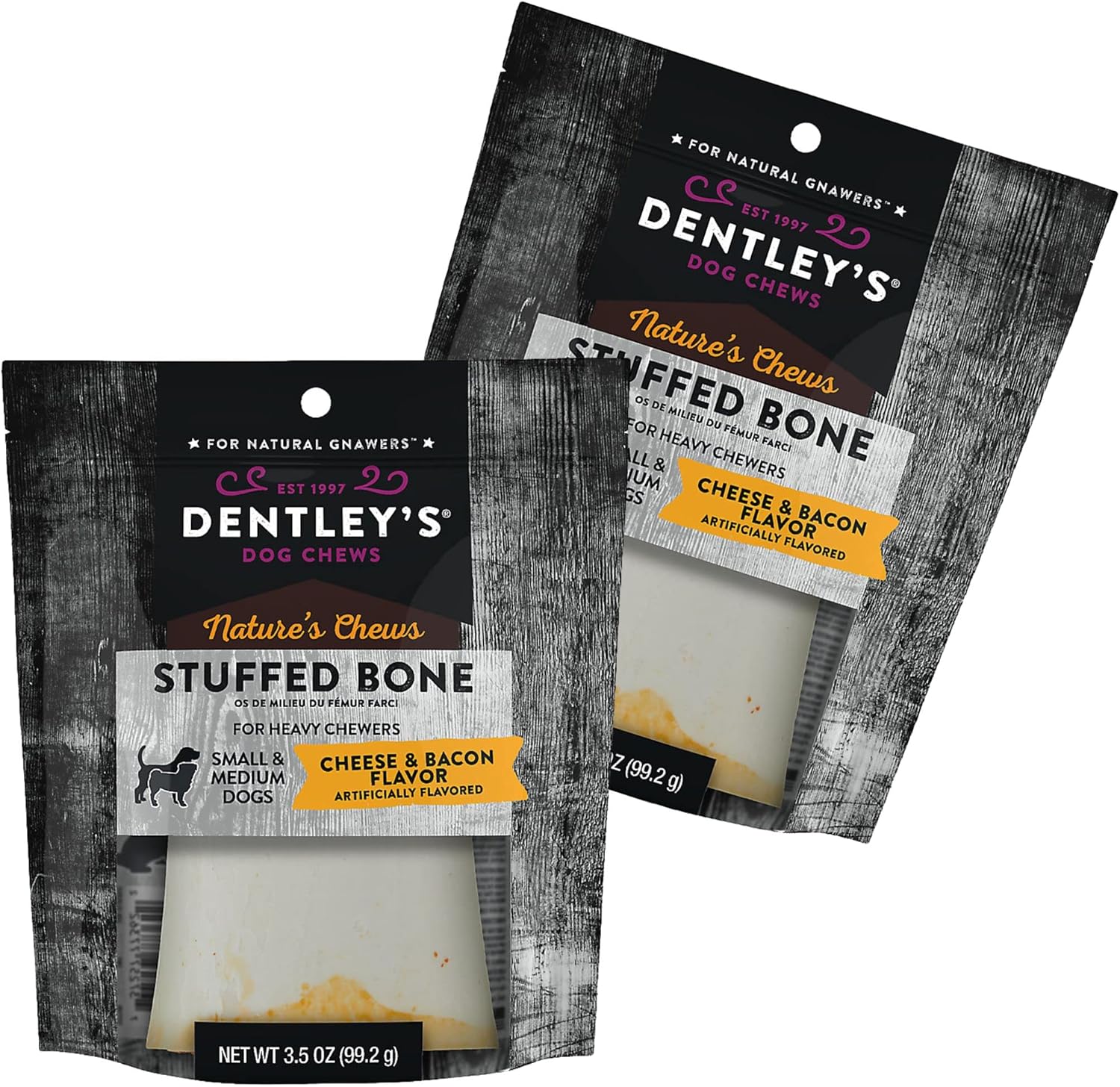 Dentley's 2 pk.Medium Filled Femur Bone Dog Chew Filled