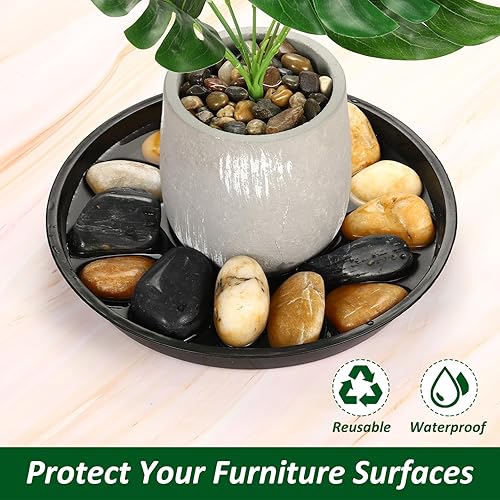 Miniatura 6 de PATIKIL Paquete de 30 platillos de plástico para plantas, bandeja de plástico de 12 pulgadas para macetas, platos redondos para plantas, bandejas de