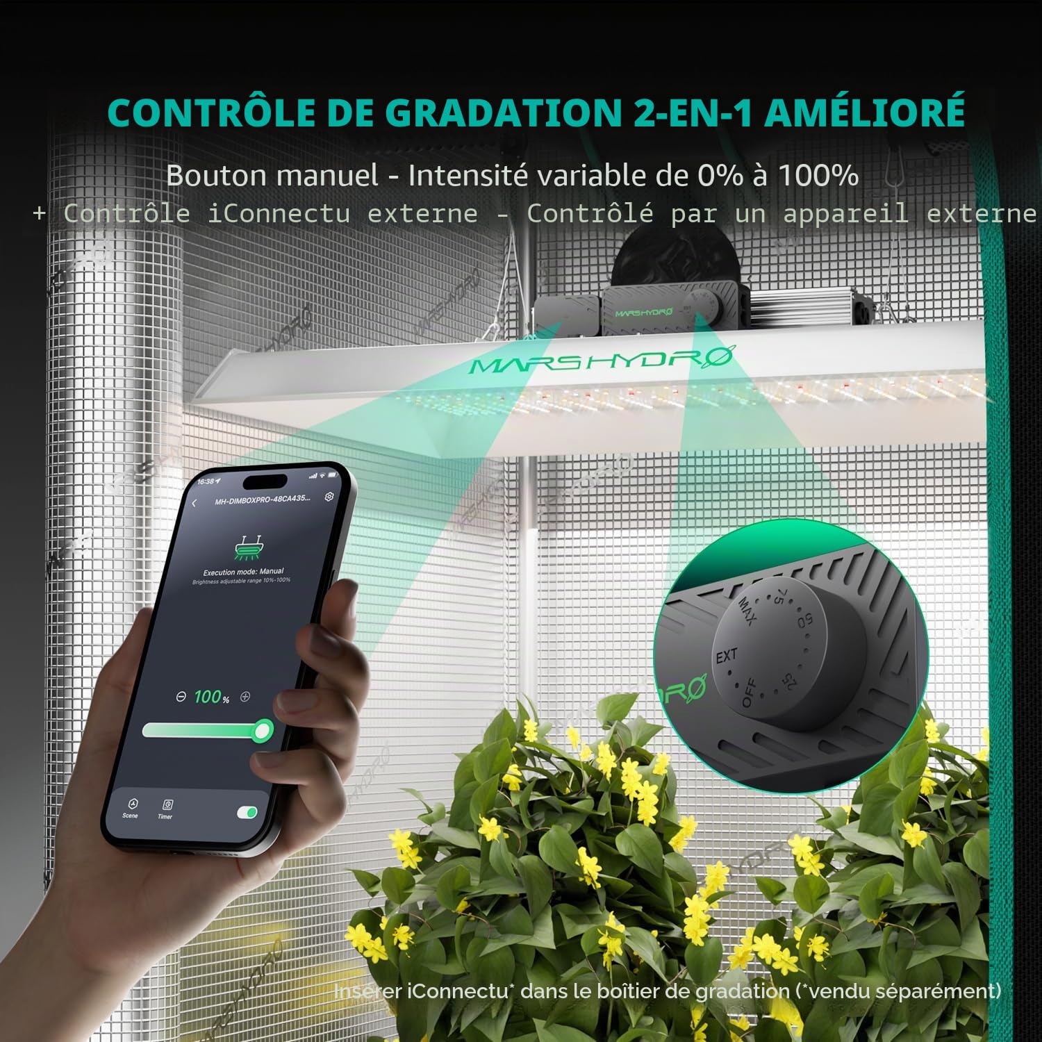 MARSHYDRO TSL Lampe de culture à 2000 LED 90 x 150 cm Spectre complet pour plantes d'intérieur, plantes végétales en floraison avec LED blanche mise à jour Lampes de croissance hydroponique pour