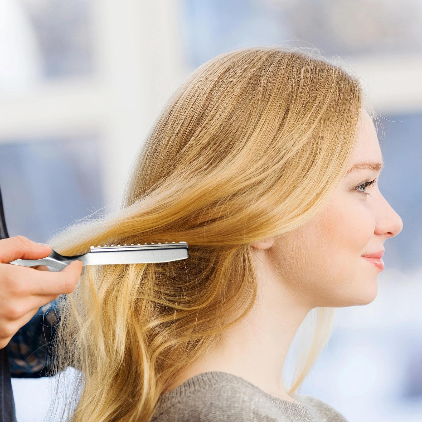 Rasoio per capelli, taglierino per capelli - Rasoio per capelli con manico in lega Taglierina in acciaio inossidabile,Strumento per tagliare i capelli, texturizzare i capelli, diradare i