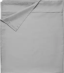 California Design Den Twin Size Flat Sheet, Soft 400 Thread Count 100% Cotton Sheet, Sateen, Cooling & Breathable Bed Sheets, Light Grey Top Sheet,Twin Sheets, Single Twin Flat Sheet Only (Light Grey)
