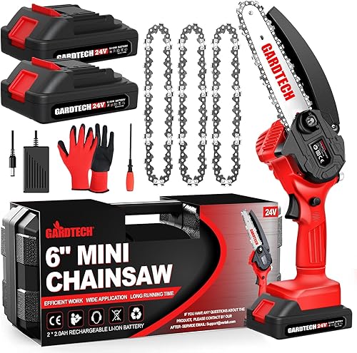 Miniatura 1 de MEJOR - Mini motosierra eléctrica portátil inalámbrica de 6 pulgadas, motosierras eléctricas de mano con 4 cadenas 2 baterías mejoradas 2023, buenas