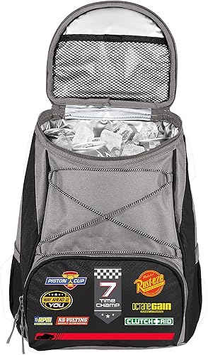 Vista 4 de PICNIC TIME Disney Pixar Cars Lightning McQueen PTX Mochila Enfriadora, Mochila Enfriadora Suave, Bolsa de Almuerzo Aislada