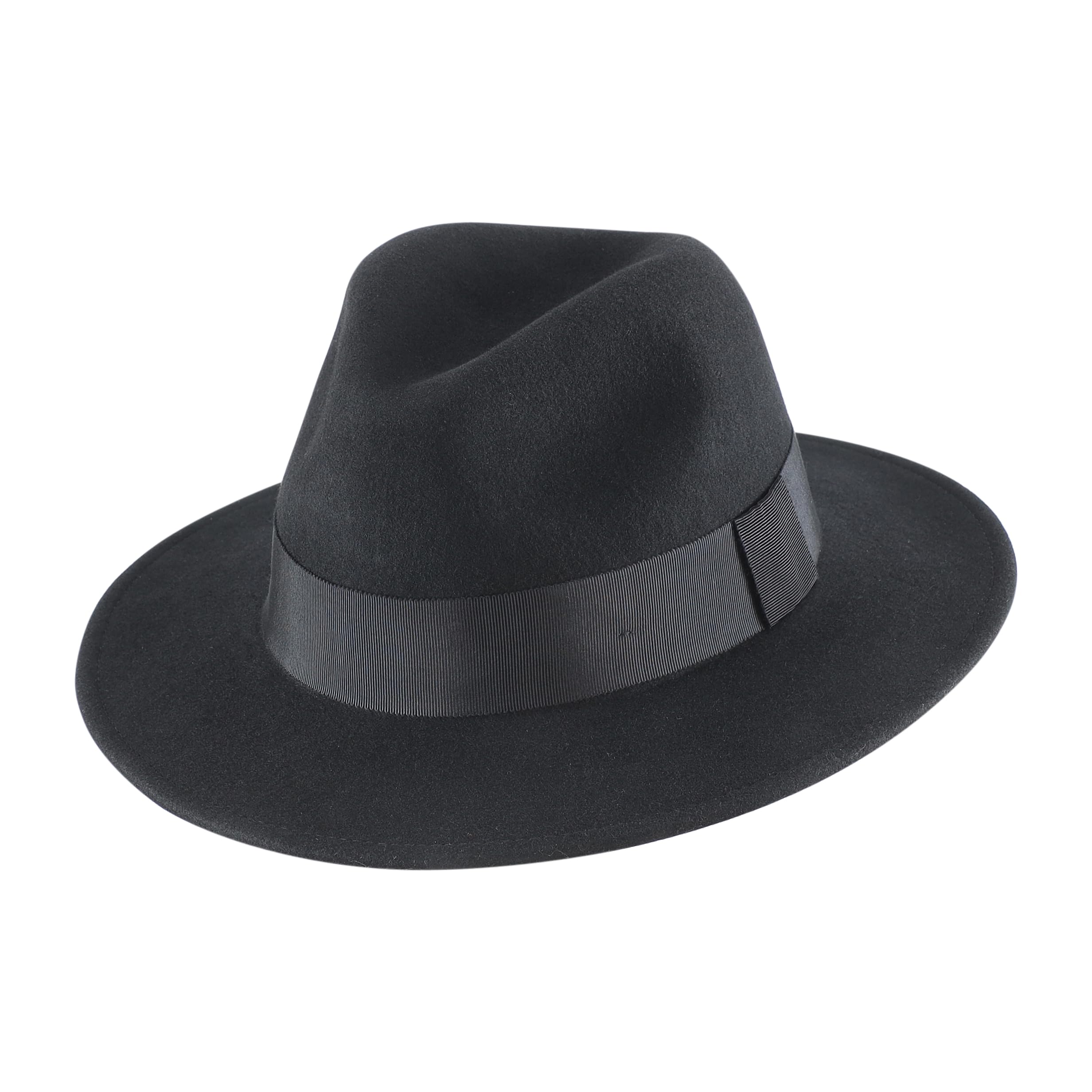 Home Prefer Mens Wool Fedora Hat with Band Classic Wide Brim Fedora Hat for Men Women Panama Dress Hat
