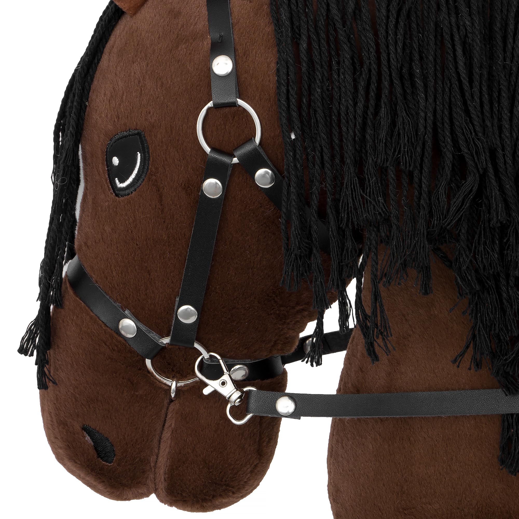 Start Hobby Horse – realistyczny koń na kiju z długą grzywą do układania fryzury – dla dzieci (A3) (Bella (Brązowy))