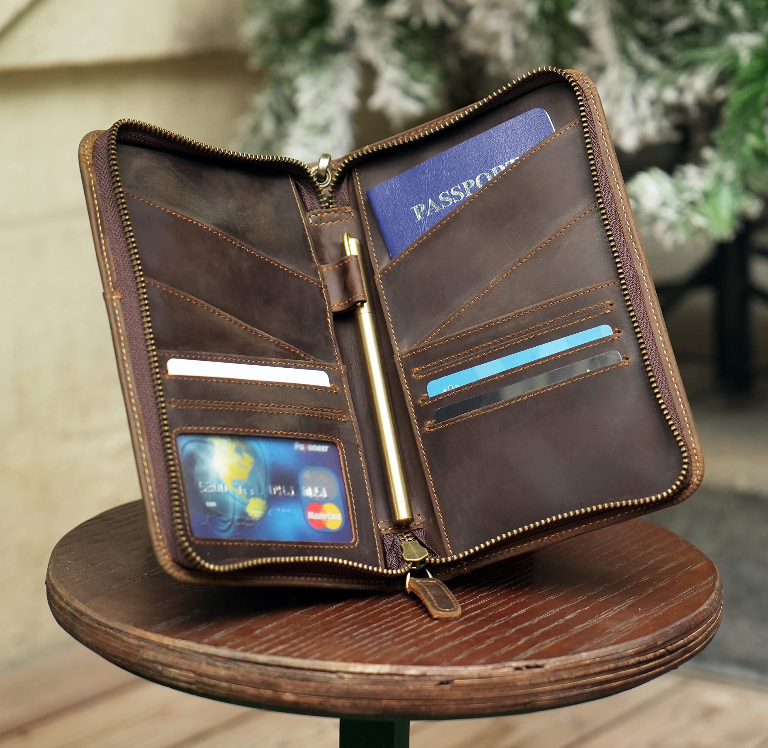 Polare, custodia per passaporto in pelle pieno fiore, per uomini e donne, blocco RFID, portafoglio da viaggio per famiglia, contiene 6 passaporti