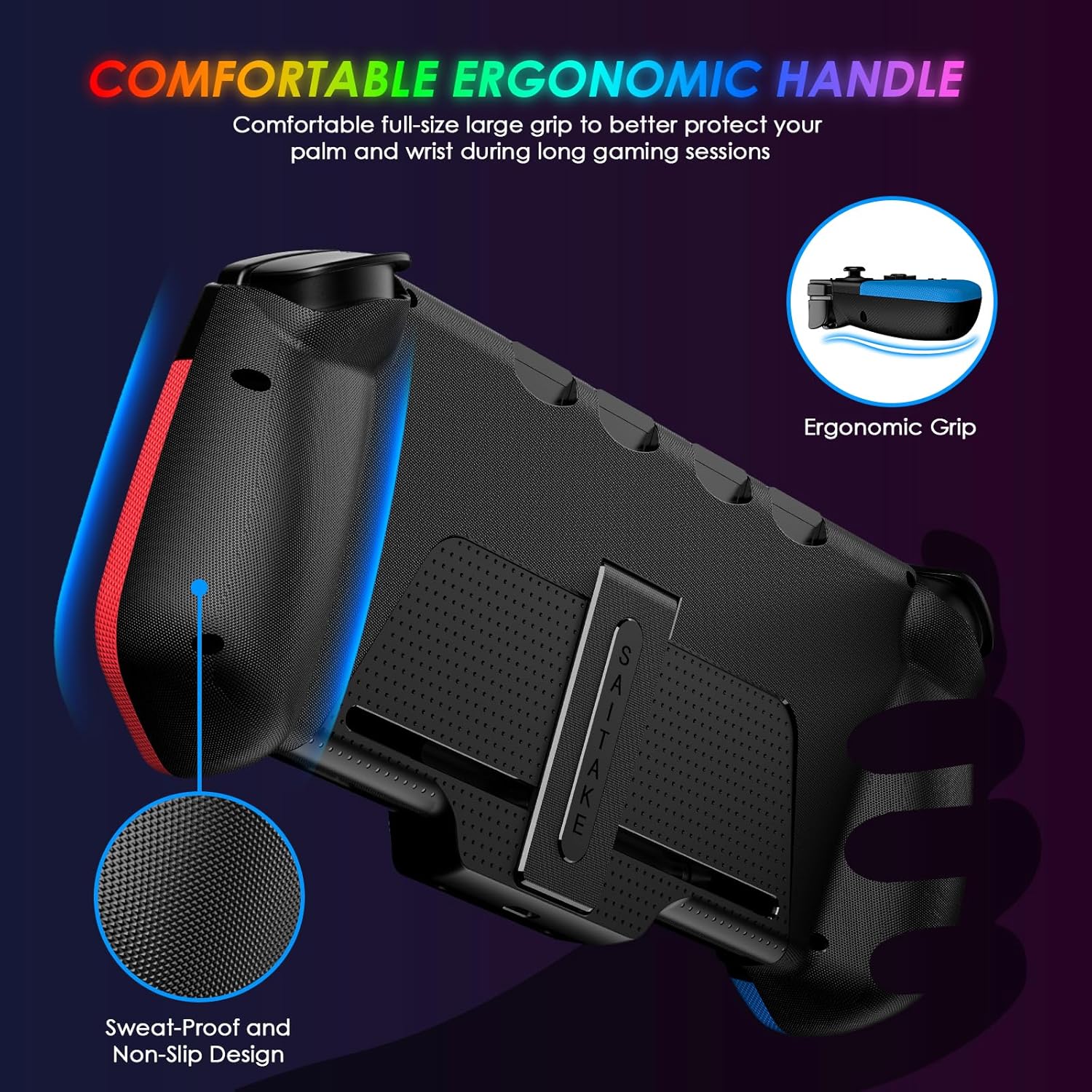 Switch Controllers for Nintendo Switch/OLED Controller, Upgrade Hall Effect Joystick Switch Pro Controller, One-Piece Switch Joypad for Handheld Mode with RGB Light - imagen 2