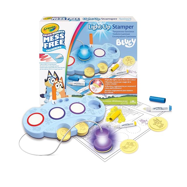 CRAYOLA - Color Wonder Plantillas Luminosas sin Manchas Bluey, Actividad Creativa y Regalo para niños a Partir de 3 años, 75-0274