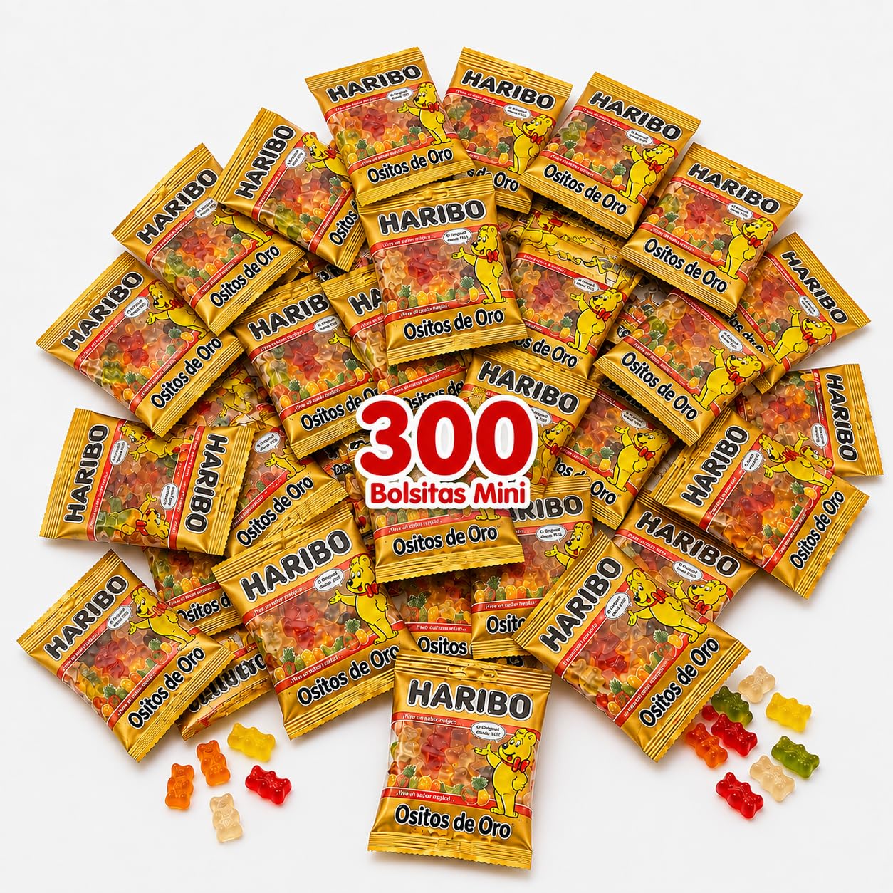 Evergift 300 Mini Bolsitas Ositos Haribo,Regalo Fiesta Cumpleaños.