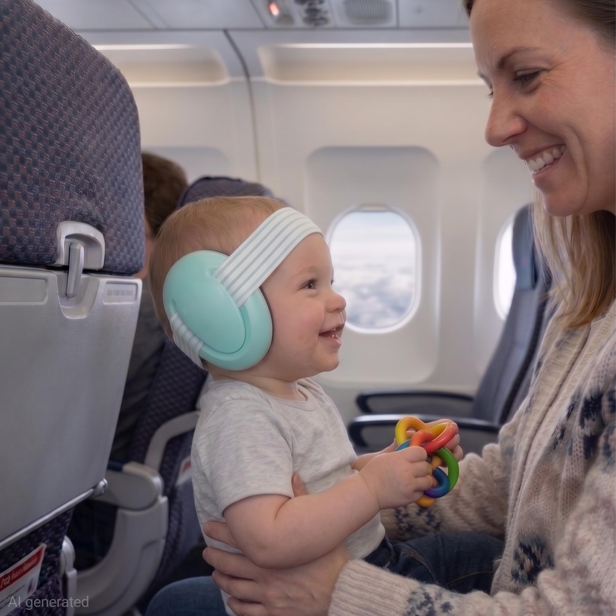 Zamboo Cuffie Antirumore Bambini da 12 Mesi - Protezione Udito Neonato Regolabile per Aereo, Concerti, Festival, Fuochi d’Artificio ed Eventi Sportivi, EN 352-1, Menta