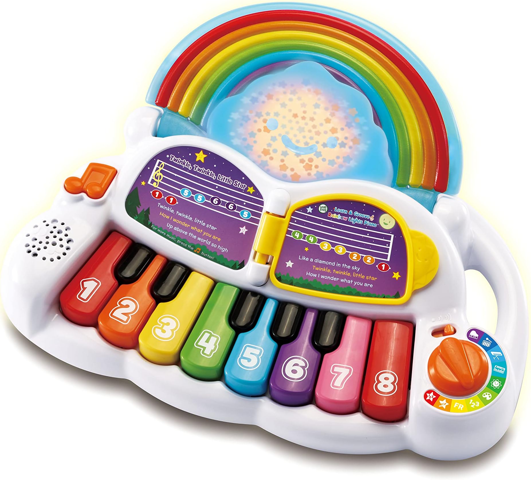 Learn & Groove Rainbow Lights Piano, Baby Musical Toy with Sounds, Colours and Numbers, English and French Learning Games, Educational Toys with Lights and Music, Ages 6, 7, 8, 9 Months +