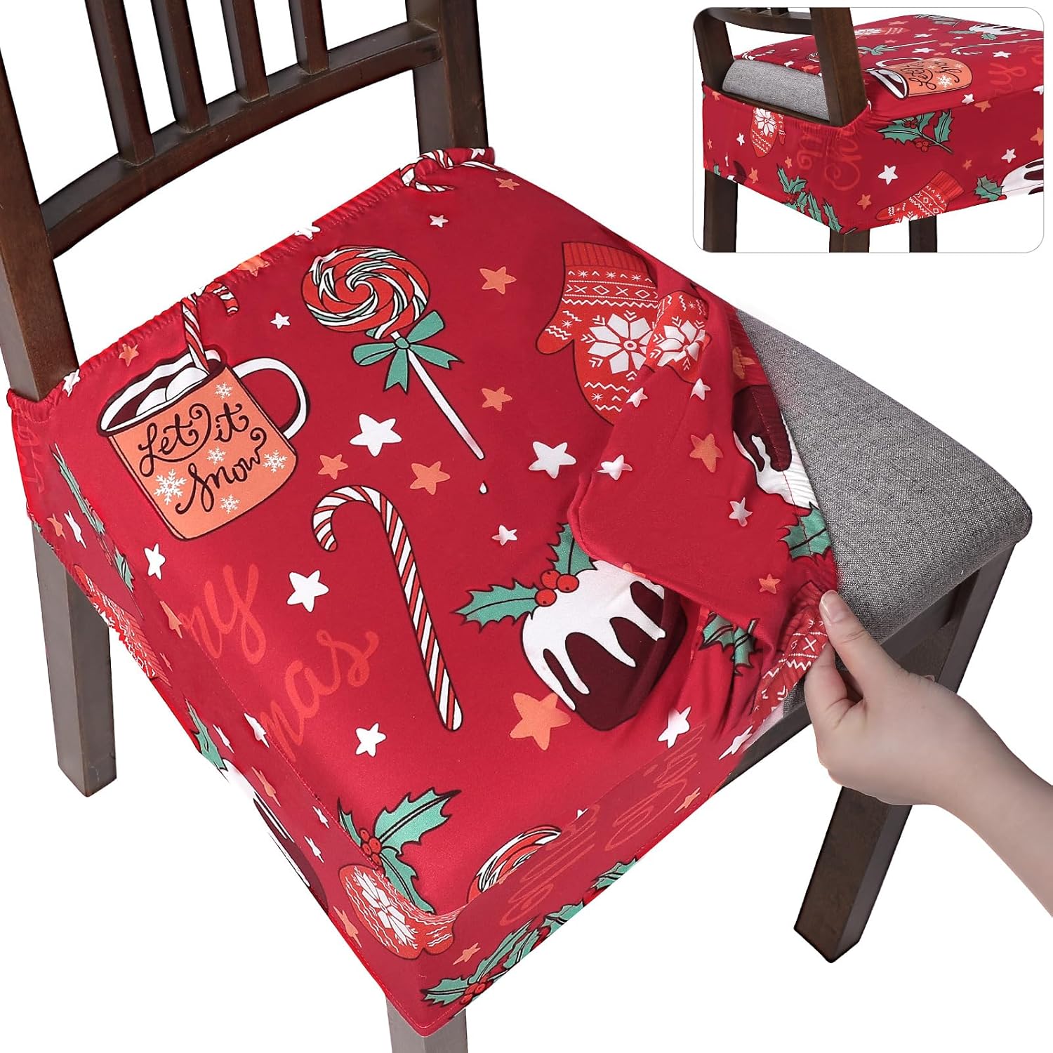 NIBESSER Dining Chair Seat Covers Set of 4,Stretch Soft