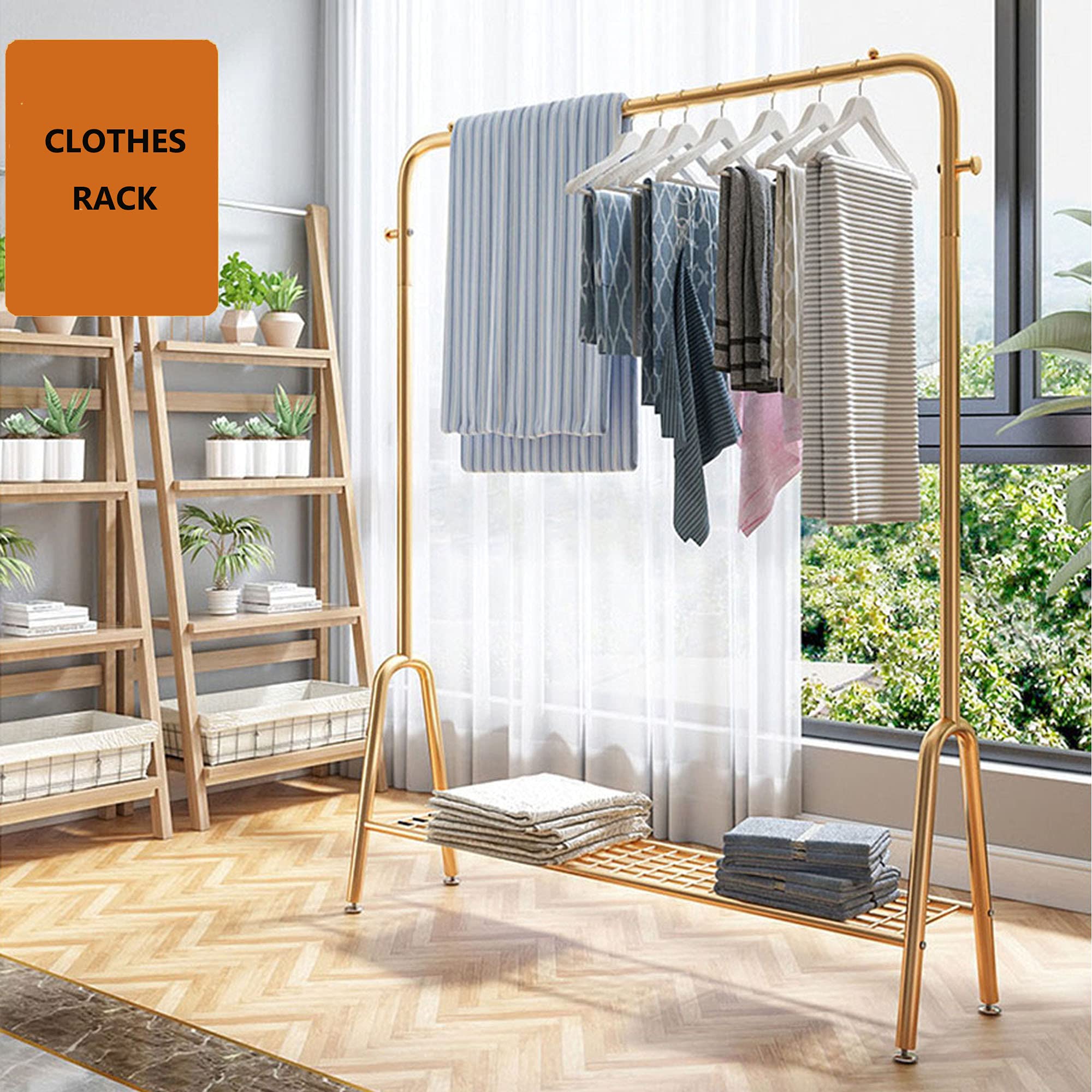 Buy Thick forest Gold Clothing Rack Clothes Rack Garment Rack Heavy