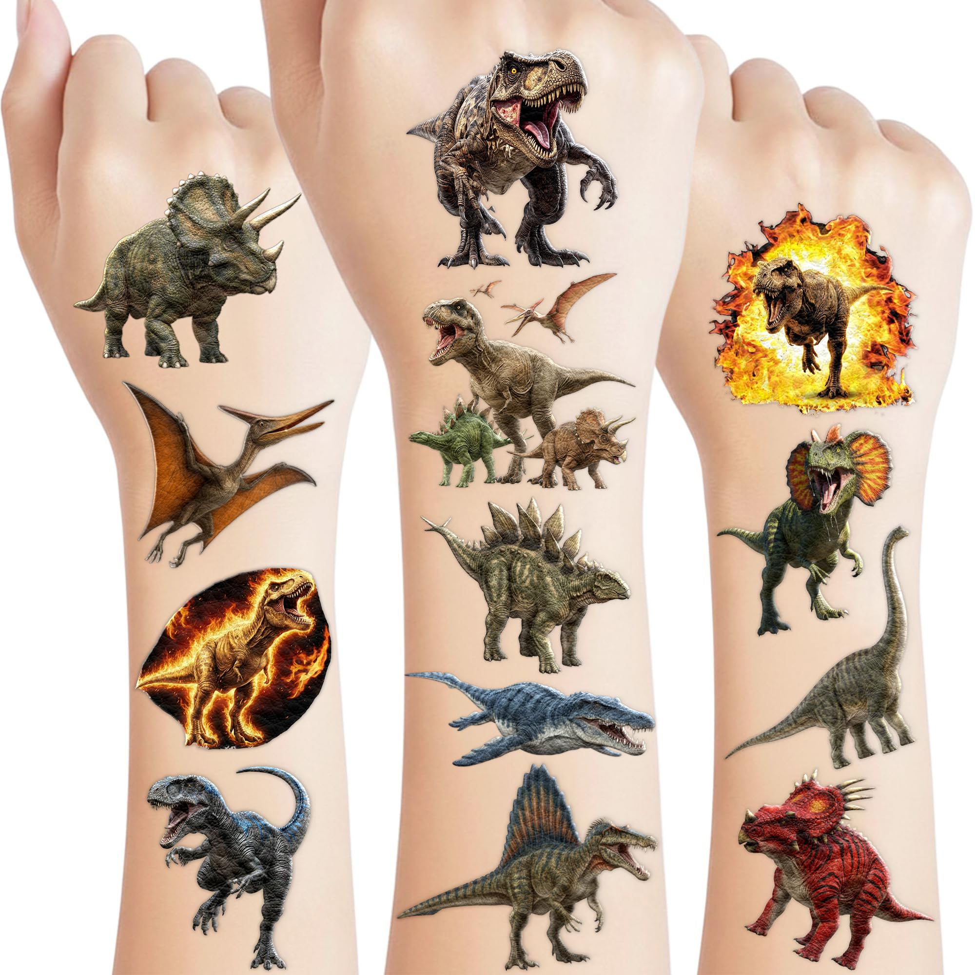 96 PCS Dinosaur Temporary Tattoos For Kids, Birthday Party Favors