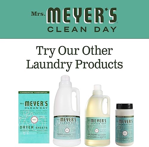 Miniatura 7 de Mrs. Meyer's Clean Day Hojas de secadora, suaviza la tela, reduce la estática, fórmula libre de crueldad, aroma a albahaca, 80 unidades