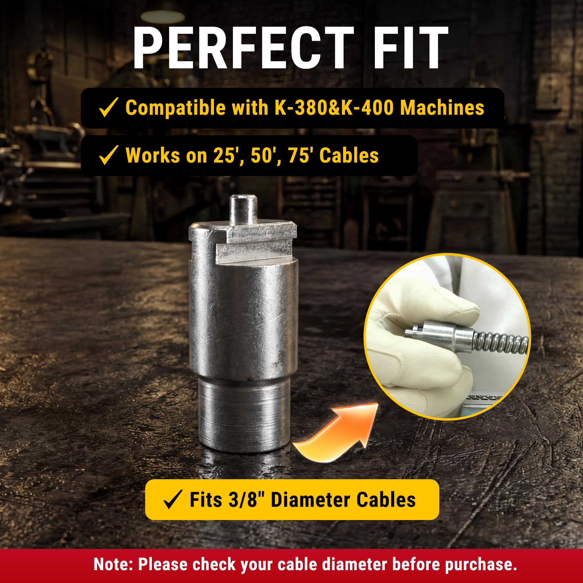 Drain Cable Repair End Bit – Compatible with K-380 & K-400 Drain