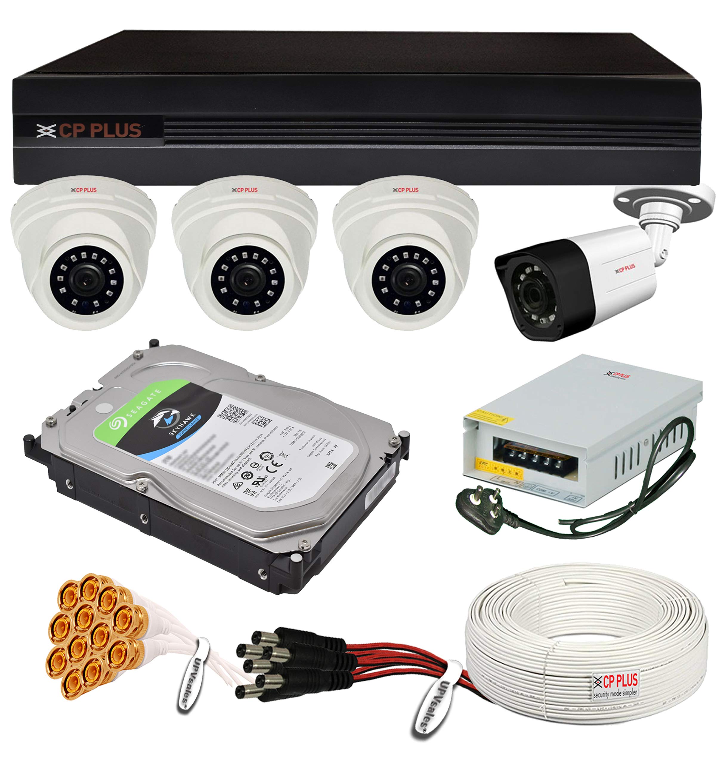 CP PLUS 2.4MP 4 Camera Combo Set with 4Ch DVR, 3 Dome Bullet Cameras, 1TB HDD, Power Supply, 90Mtr Cable, Audio Mic and Connectors (B07P6R5TMY) Amazon Price History, Amazon Price Tracker