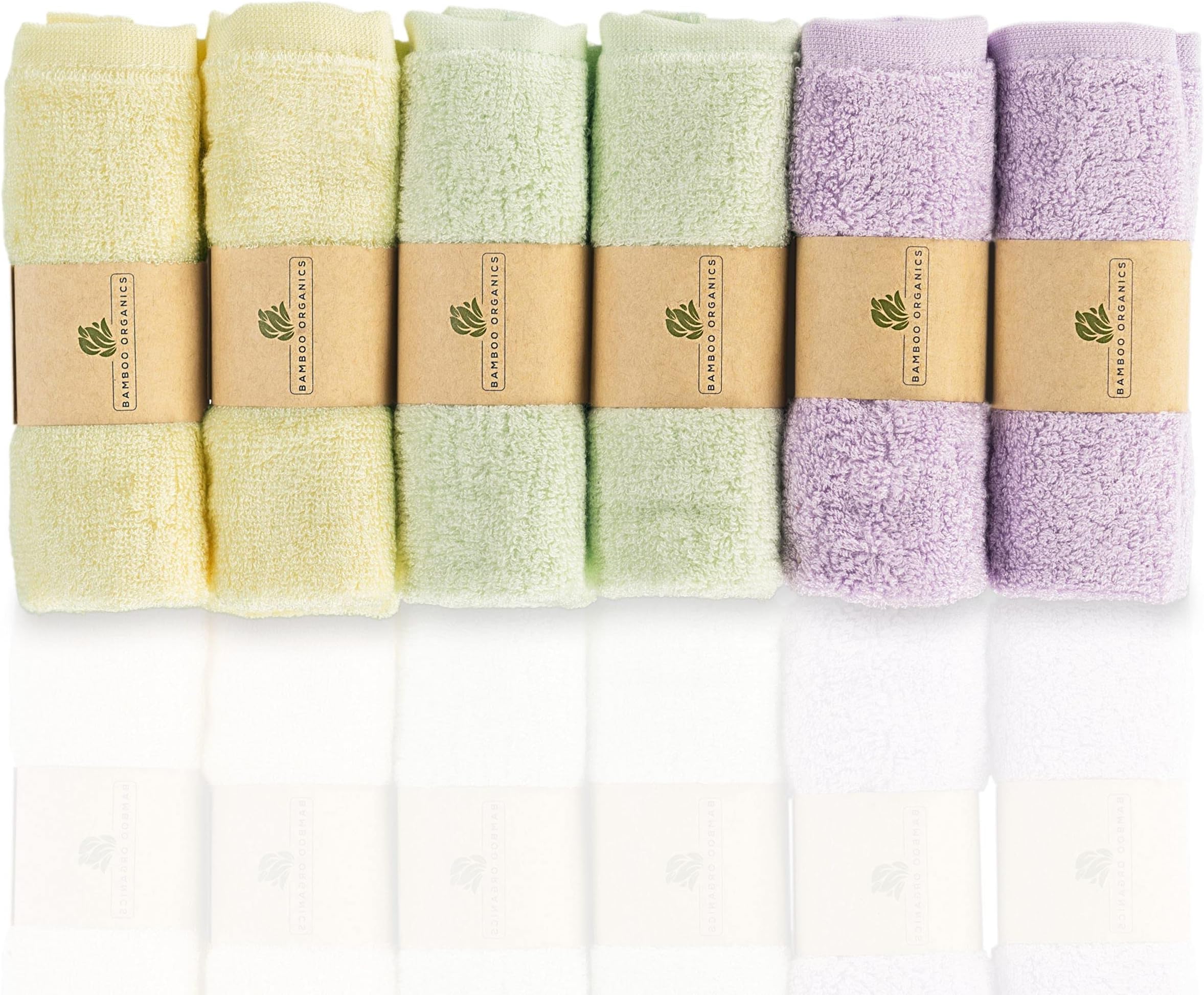 Jheppbay Bamboo Wash Cloths for Babies - Soft & Hypoallergenic - for Sensitive Skin - Pack of 6