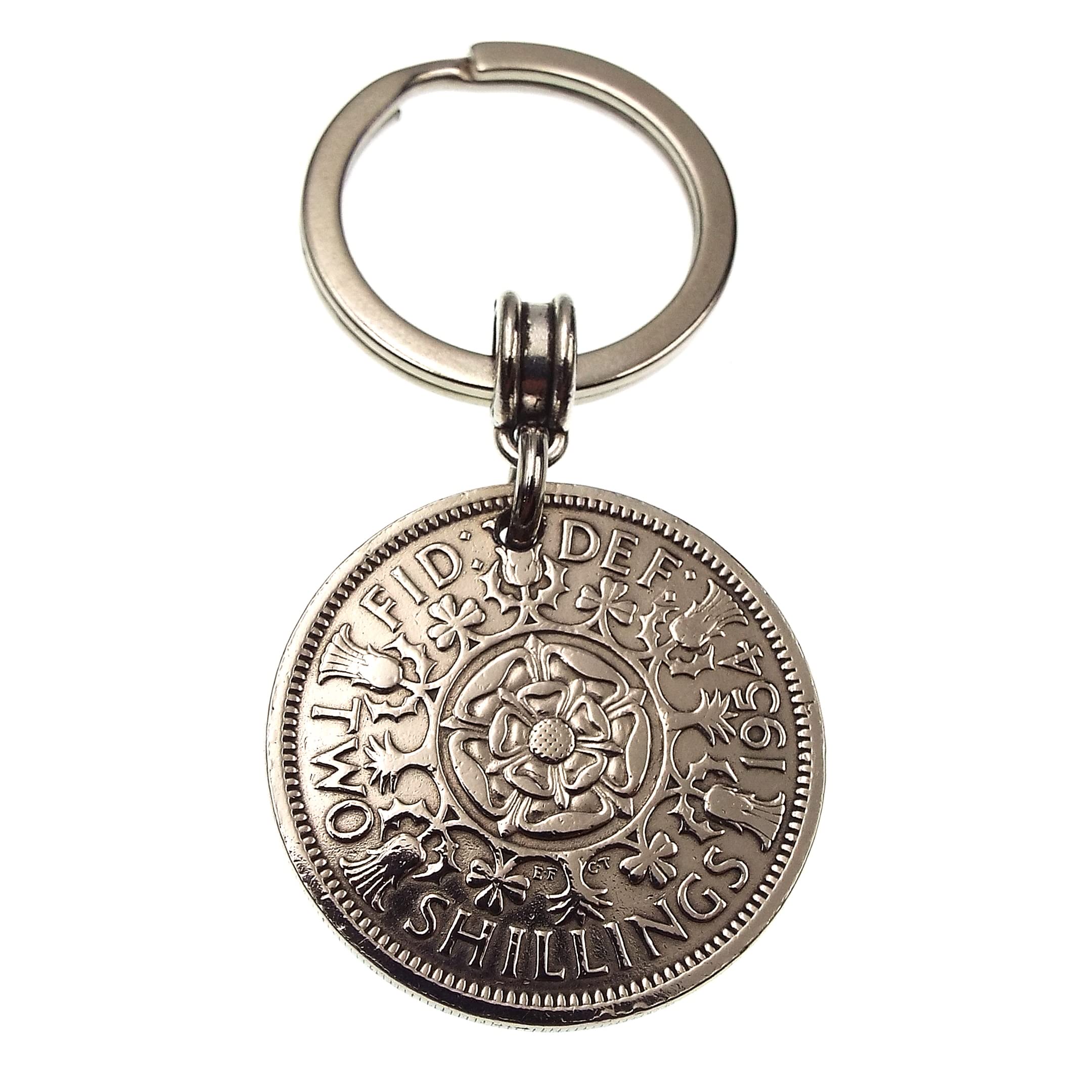 A Silver Dream 1954 2 Shilling Coin Keyring