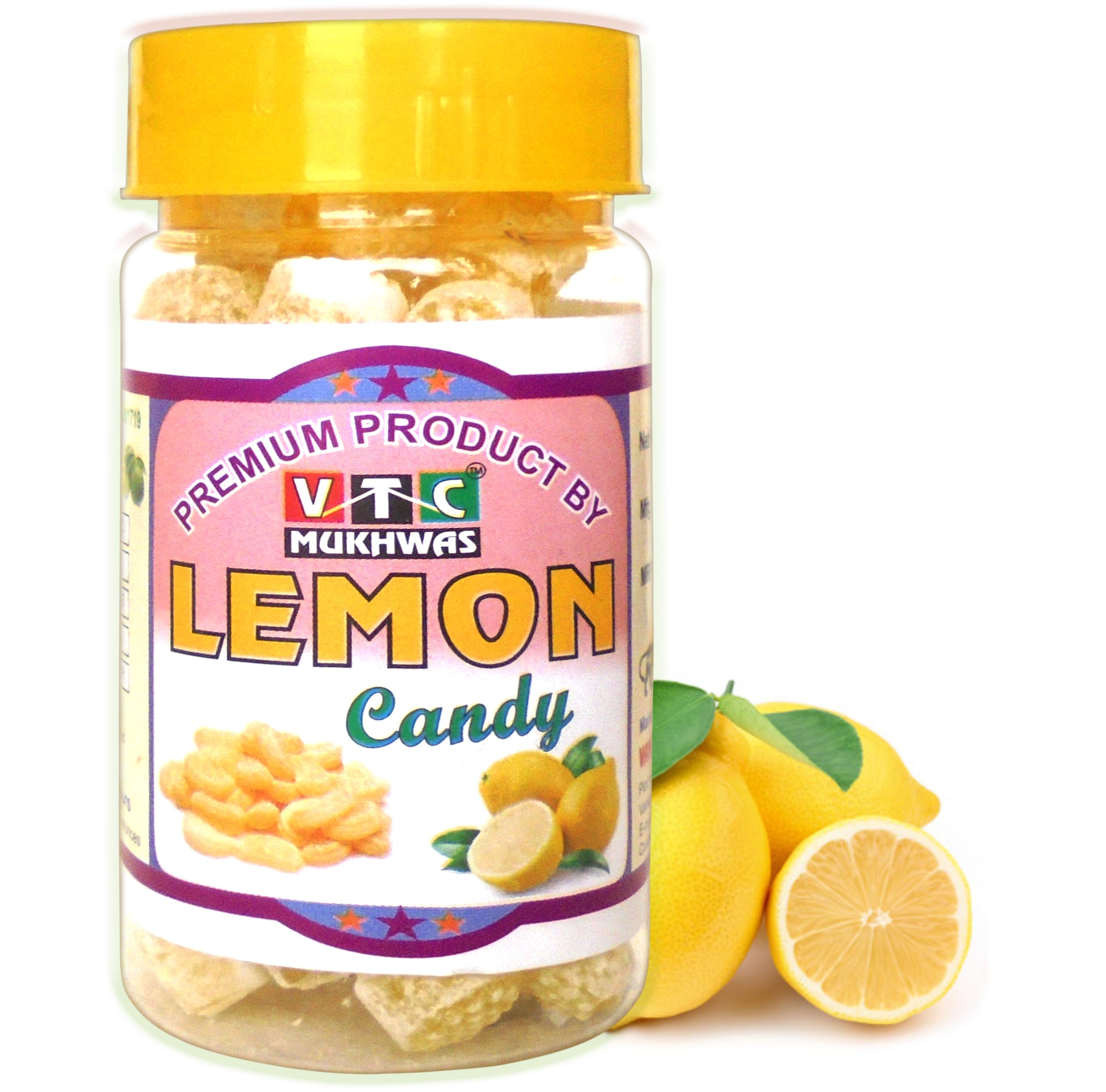 VTC MUKHWAS Lemon Flavor Candy 150 gms Candy Khatti Mithi Goli Lemon Toffee