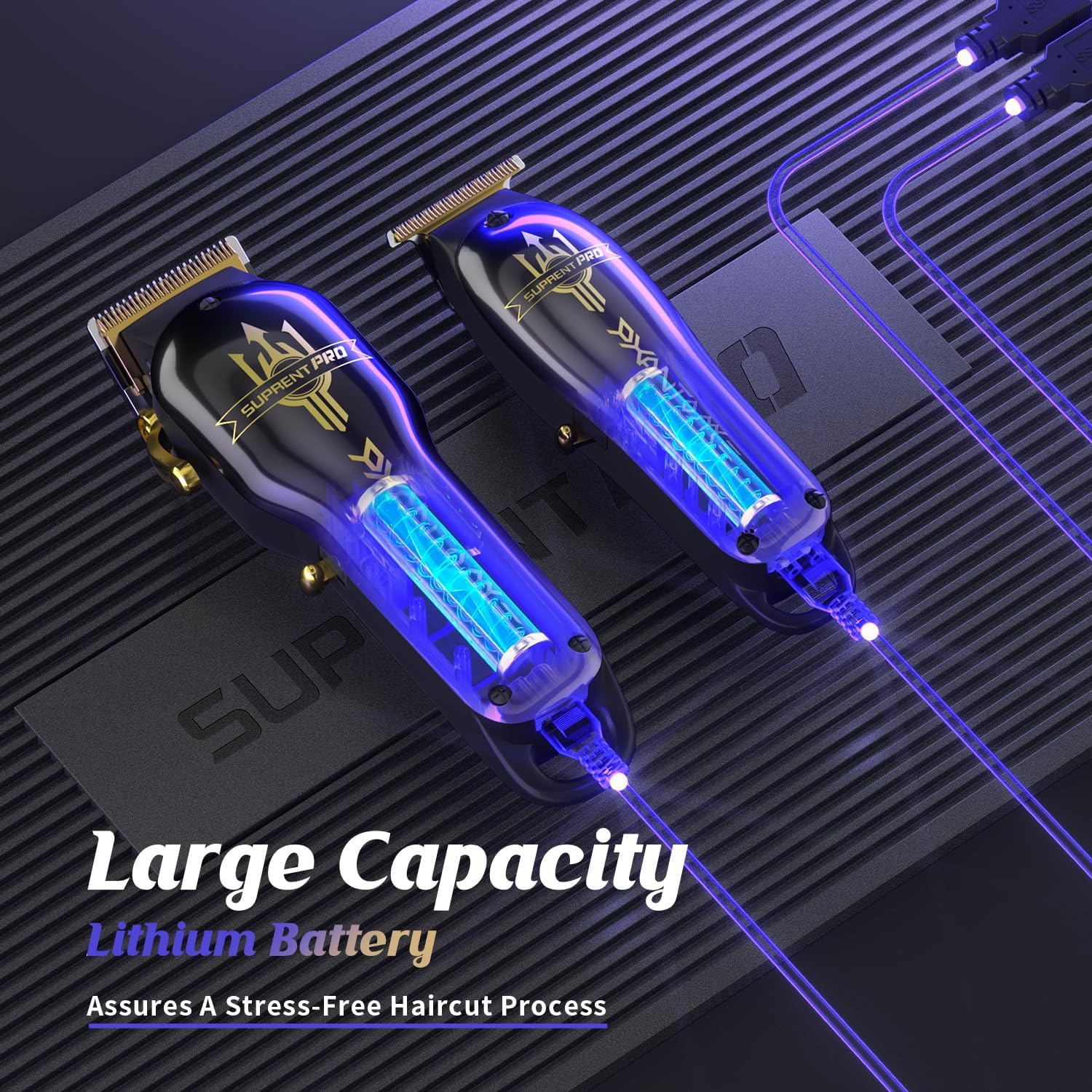 SUPRENT PRO Professional Hair Clippers for Men- Barber Clippers Set Brushless Motor, Cordless Hair Clipper with Zero Gap Hair Trimmer- Premium Hair Cutting kit Gift for Men - Image 5