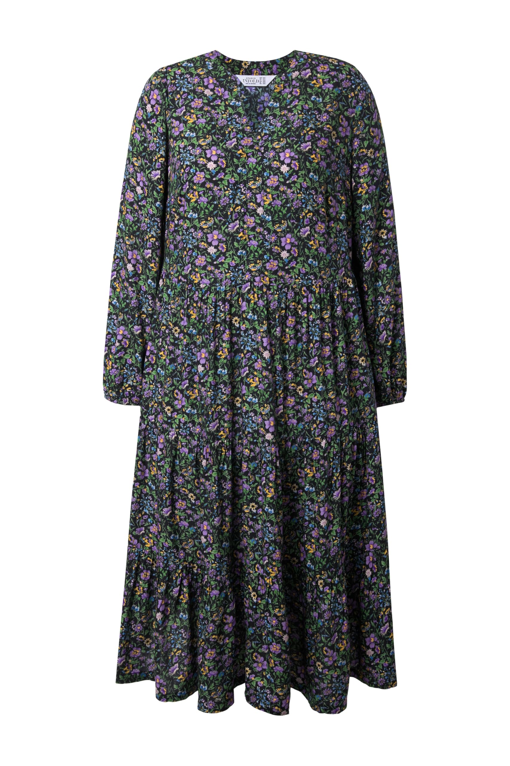 Studio Untold Damen große Größen Übergrößen Plus Size Maxikleid, A-Line, Flower-Print 846534