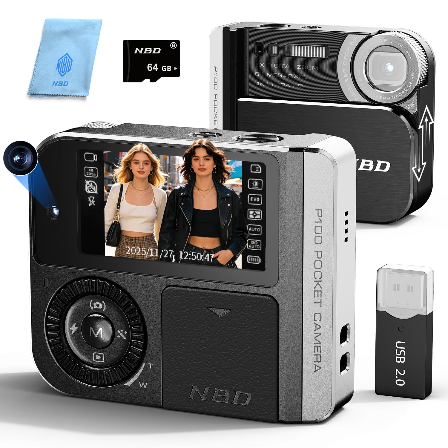 Amazon.com : 64MP&4K Digital Camera for Photography,Pocket Camera