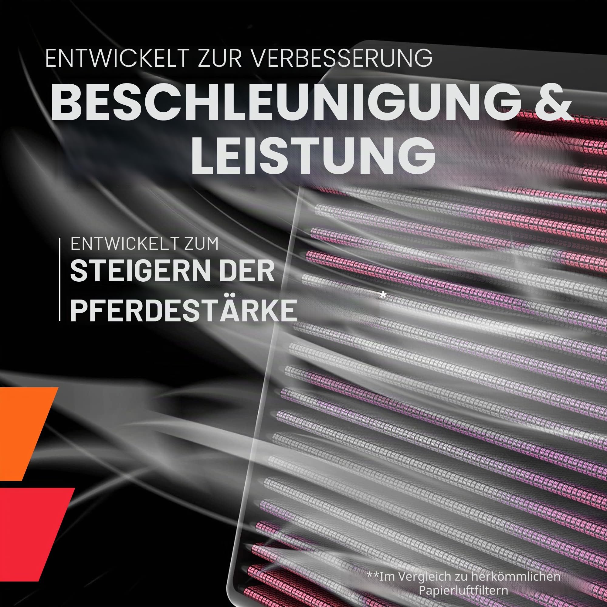K&N E-0661 Waschbarer und wiederverwendbarer KFZ Tauschluftfilter, Rot