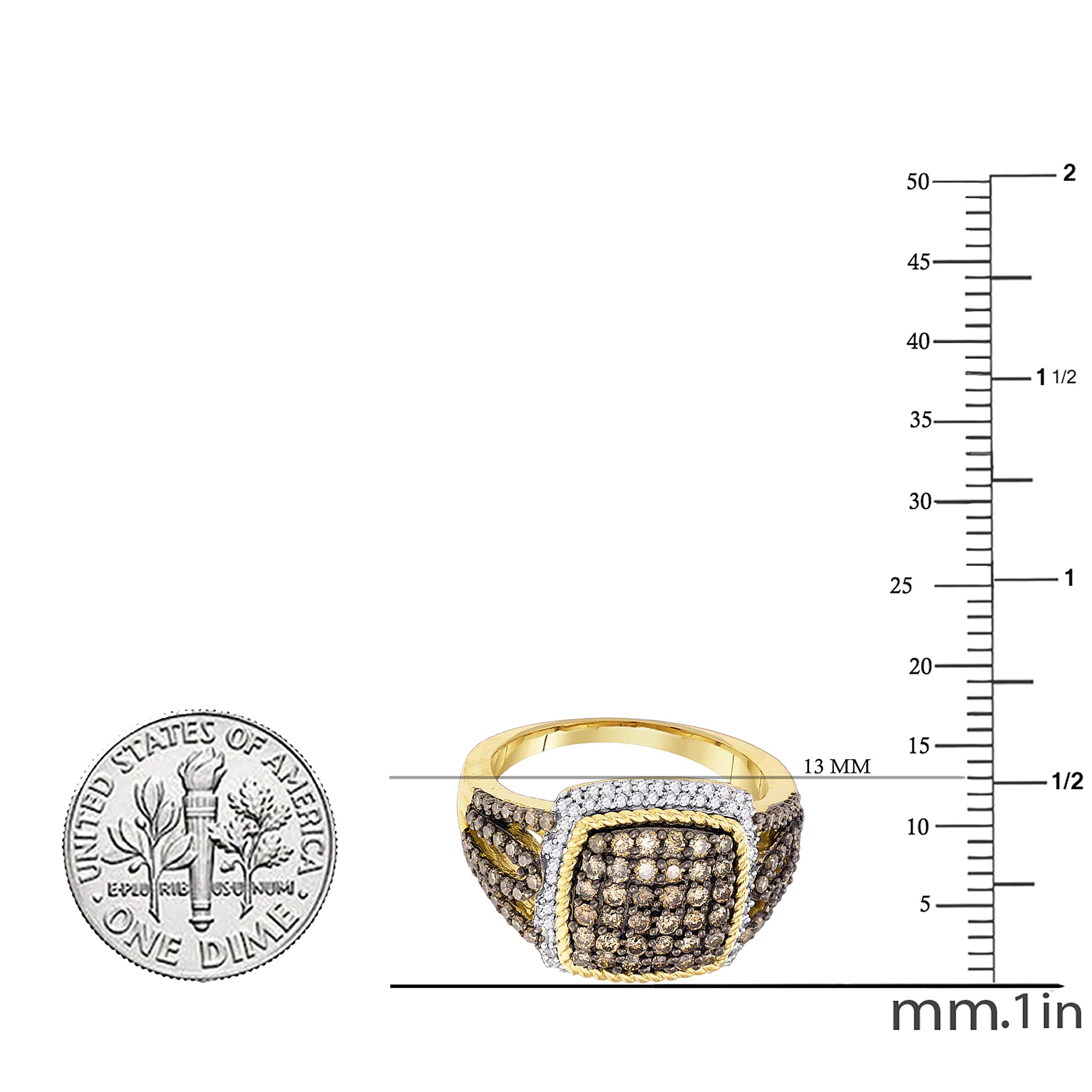 DazzlingRock Collection 10 quilates oro amarillo redonda Brown Diamond