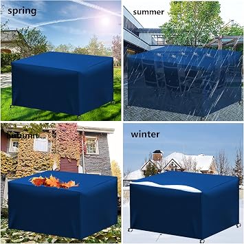 Furniture Table Cover, 120x60x75cm Outdoor Table Waterproof Cover, Heavy Duty 420D Oxford Fabric Outdoor Patio Furniture Cover
