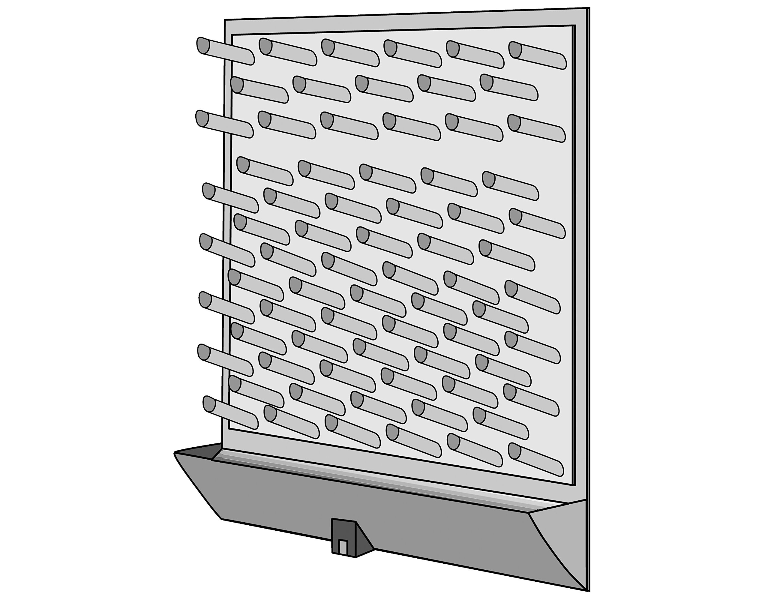 neoLab Polystyrol (PS) Abtropfbrett, 72 Stäbe, Weiß, 450mm Länge, 650mm Höhe