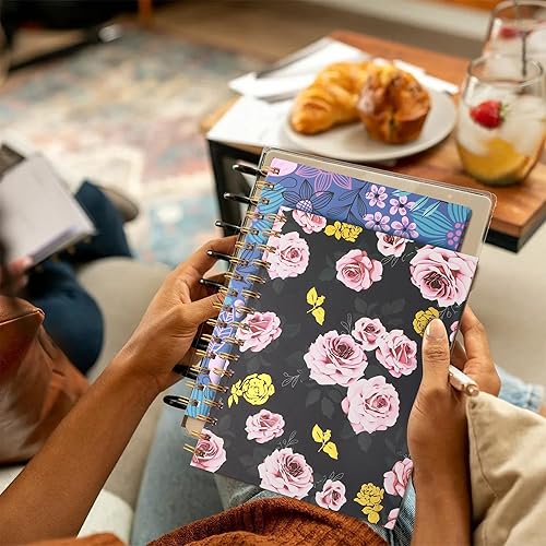 Miniatura 7 de CAGIE Paquete de 2 cuadernos en espiral con rayas universitarias, cuadernos estéticos de tapa dura en espiral, cuaderno pequeño A5 para mujeres,